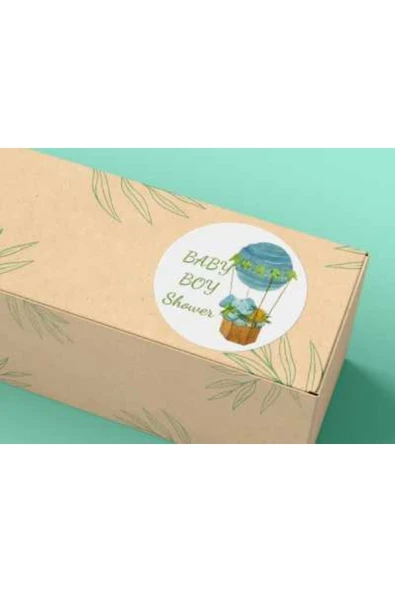 Baby Boy Shower Partisi Sticker Mat Etiket Baby Shower Serisi 4 Cm (40 Adet) ürün görseli 1