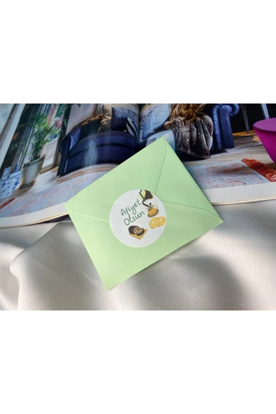 Afiyet Olsun Etiket Pastane Yuvarlak Mat Sticker 4 Cm (100 ADET) ürün görseli 1