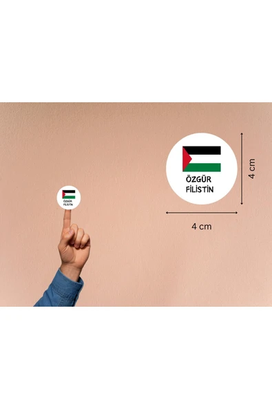 90 Adet (4 CM) Özgür Filistin Etiketi Yuvarlak Mat Sticker Gazze Soykırım ürün görseli 1