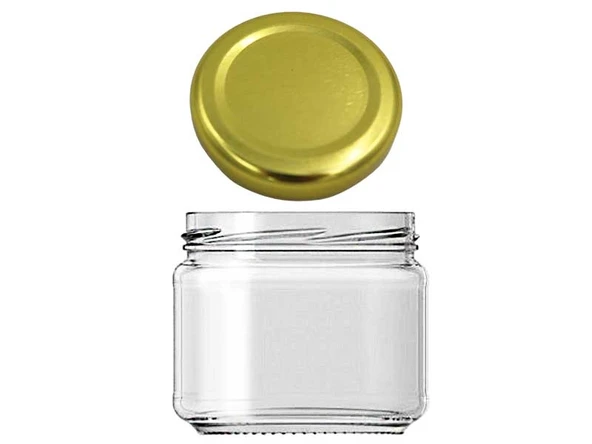 Mum Kavanozu Cam 300 ml. Gold Kapaklı (1 Adet) ürün görseli 1