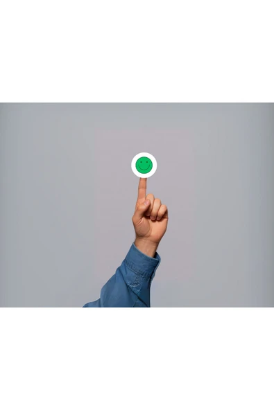 Renkli Emojiler Koyu Yeşil Gülen Yüz Etiketi Sevimli Suratlar Yuvarlak Mat Sticker 3 Cm (95 Adet) ürün görseli 1