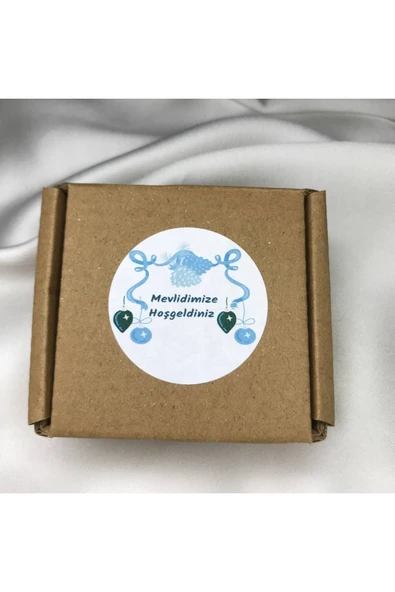 Mavi Mevlid Etiketi Yuvarlak Mat Sticker 4 Cm -40 Adet ürün görseli 1