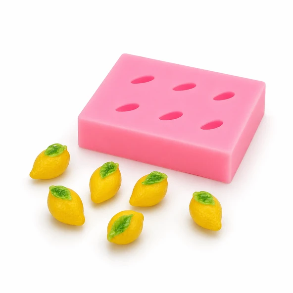 1082 - Silikon Kalıp Mum Kalıbı - 6lı Minik Limon ürün görseli 1