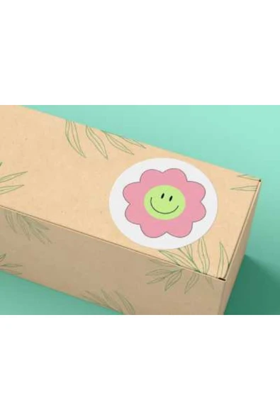 KARIŞIK Mavi Pembe Sevimli Gülücükler Yuvarlak Mat Çıkartma Round Smile Sticker 4 Cm (40 Adet) ürün görseli 1