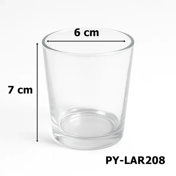 Cam Bardak Mumluk Şeffaf - PY-LAR208 - Resim 2
