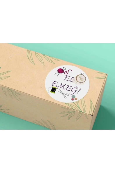 El Emeği Etiketi Örgü Ip Şiş Ev Yapımı Mat Handmade Serisi 4 Cm (40 Adet) ürün görseli 1
