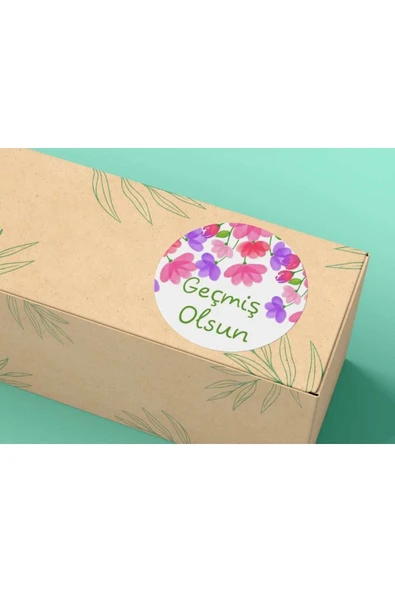 Geçmiş Olsun Stıckerı Yuvarlak Mat Etiket 4 Cm (100 Adet) ürün görseli 1