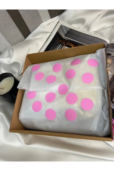 3 Cm -50 Adet Pembe Puantiye Tek Renk Boş Etiket Yazı Yazılabilir Işaret Küçük Sticker ürün görseli 1