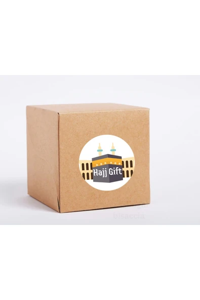 İngilizce Hajj Hediyesi Sticker Gift Etiketi Hajj Umre Kabe Yuvarlak Mat Çıkartma 4 Cm (90 ADET) ürün görseli 1