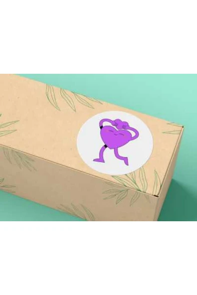 Sevimli Etiketler Pretty Label Yuvarlak Mat Çıkartma Round Love Sticker 4 Cm (40 Adet) ürün görseli 1