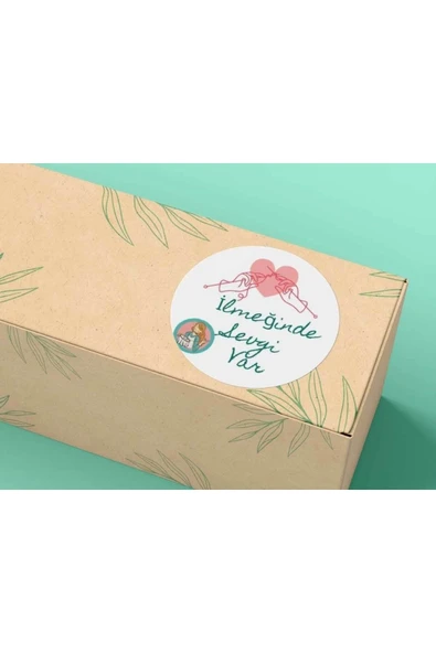 Ilmeğinde Sevgi Var Sticker Amigurimi Kazak Patik Mat Terzi Örgü Etiketi Handmade 4 Cm (40 ADET) ürün görseli 1