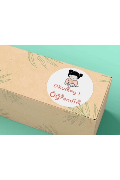 Karışık Okumayı Öğrendim Etiketi Ilkokul 1.sınıf Mat Yuvarlak Sticker 4 Cm (100 ADET) ürün görseli 1