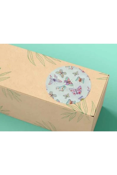 Renkli Kelebekler Sticker Mat Etiket Baby Shower Serisi 4 Cm (40 Adet) ürün görseli 1