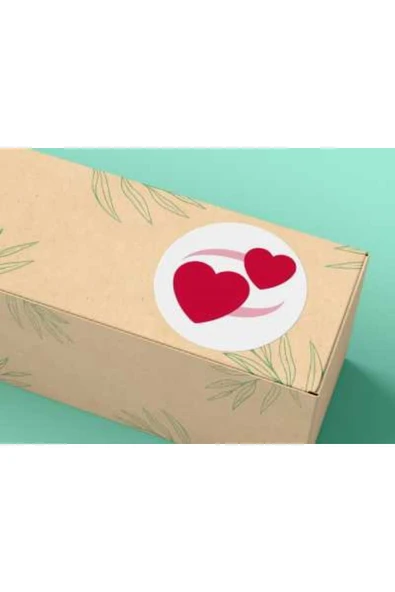 Love Etiketi Yuvarlak Mat Çıkartma Valentine's Day Round Sticker 4 Cm (40 Adet) ürün görseli 1