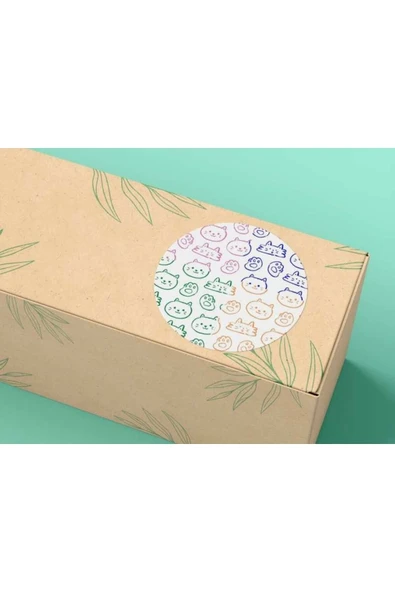 Kedicikler Sevimli Etiket Renkli Patili Yuvarlak Mat Sticker 4 Cm (40 ADET) ürün görseli 1