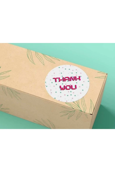 Thank You Etiket Noktalı Desenli Büyük Harf Mat Etiket 4 Cm - 40 Adet ürün görseli 1