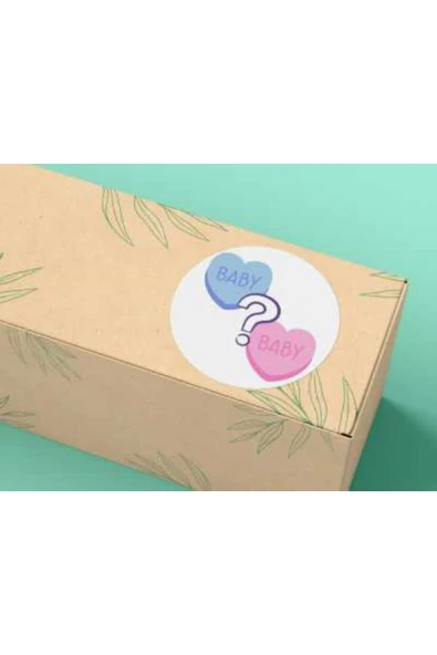 Baby Cinsiyet Partisi Sticker Mat Etiket Baby Shower Serisi 4 Cm (40 Adet) ürün görseli 1