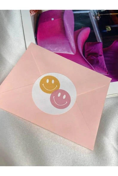 Renkli Gülen Suratlar Yuvarlak Mat Çıkartma Round Smile Sticker 4 Cm (40 Adet) ürün görseli 1