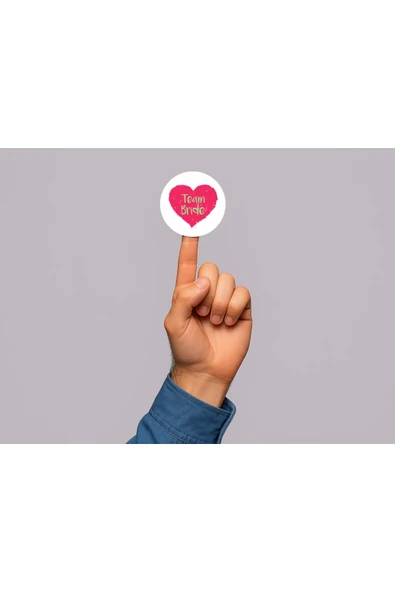 Kalpli Team Bride Etiketi Bekarlığa Veda Daveti Mat Yuvarlak Sticker Düğün Serisi 4 Cm (45 ADET) ürün görseli 1