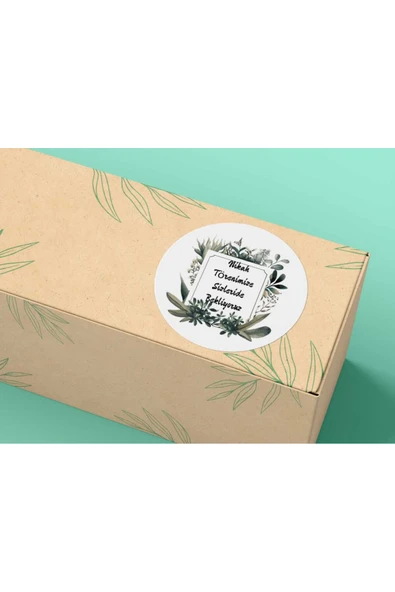 Nikah Törenimize Sizleride Bekliyoruz Etiketi Mat Yuvarlak Sticker Düğün Serisi 4 Cm (40 ADET) ürün görseli 1