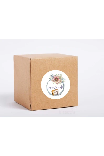 İngilizce Umre Hediyesi Etiketi Umrah Gift Sticker Umre Hajj Kabe Süslemeleri 4 Cm (90 ADET) ürün görseli 1
