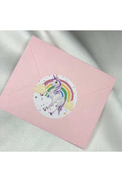 Unicorn Sticker Gökkuşağı Rainbow Hero Kids Tek Boynuzlu At Çocuk Etiketi 4 Cm 100 Adet ürün görseli 1