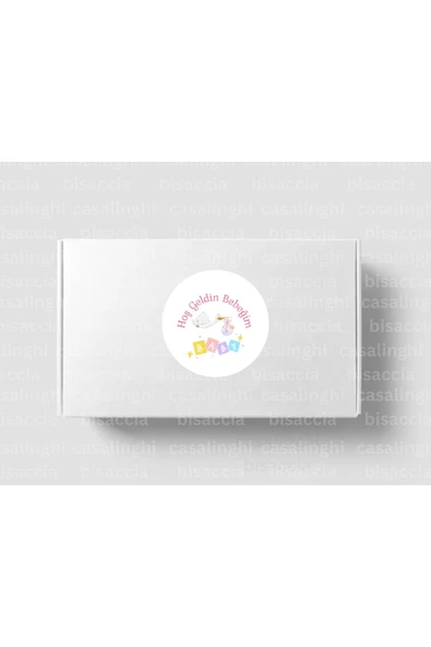 Hoş Geldin Bebeğim Etiketi Baby Parti Yuvarlak Mat Çıkartma Cute Round Sticker 4 Cm (45 Adet) ürün görseli 1