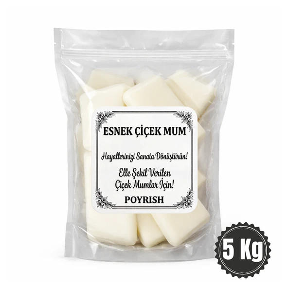 Esnek Çiçek Mum Hammaddesi 5 Kg. | Elle Şekillendirilebilen Mum ürün görseli 1
