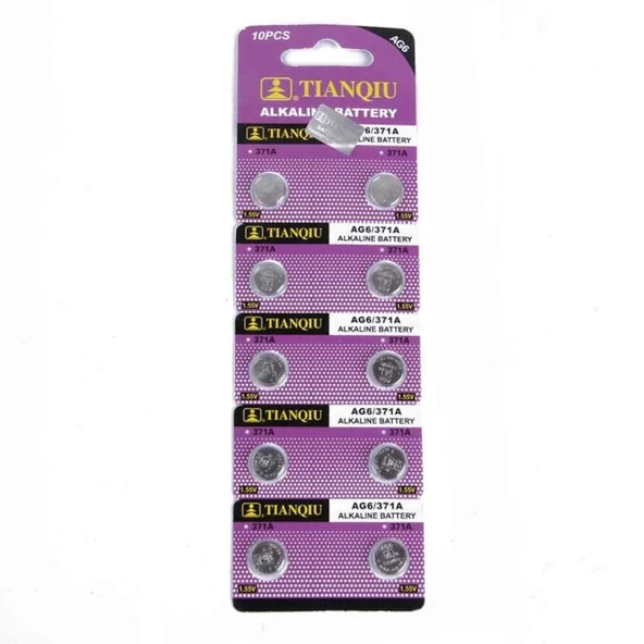 TıanQıu Ag6 Lr920/371 Alkalin 10'lu Düğme Pil P78119S3484 ürün görseli 1
