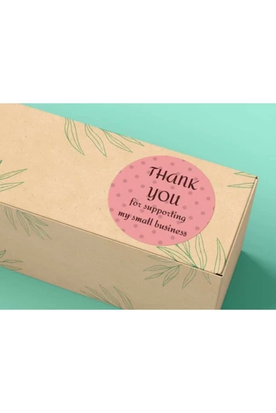 Sticker Serisi Thank You For Supporting My Small Busines Teşekkürler Etiketi 4 cm - 100 Adet ürün görseli 1