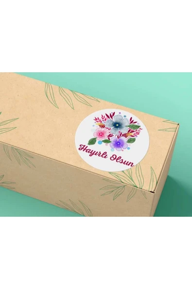 Hayırlı Olsun Etiketi Yuvarlak Mat Stıcker 4 Cm (40 ADET) ürün görseli 1