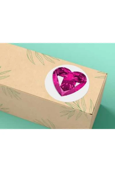 Mor Kalp Etiketi Yuvarlak Mat Çıkartma Diamond Valentine's Day Series Round Sticker 4 Cm (40 Adet) ürün görseli 1