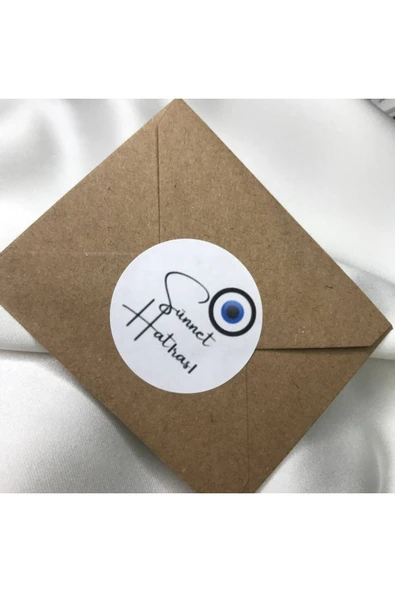 Sünnet Etiketi Nazar Boncuklu Sünnet Düğünü Çocuk Serisi Sticker Sünnet Mevlidi 4 Cm (100 Adet) ürün görseli 1