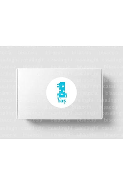 1 Yaş Etiketi Mavi Beyaz Puanlı Bir Yaş Yuvarlak Mat Çıkartma Cute Round Sticker 4 Cm (45 Adet) ürün görseli 1