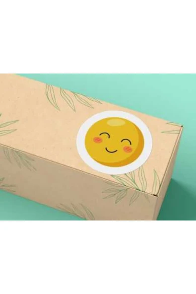 Sevimli Gülücükler Yuvarlak Mat Etiket Cute Round Sticker 3 Cm (95 Adet) ürün görseli 1