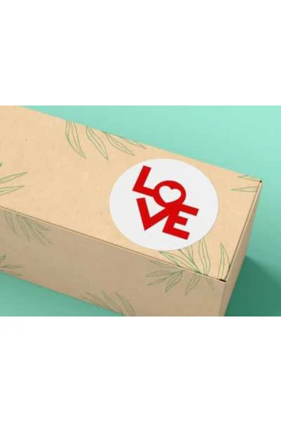 Valentine's Day Etiketi Aşk Serisi Yuvarlak Mat Çıkartma Round Sticker 4 Cm (40 Adet) ürün görseli 1