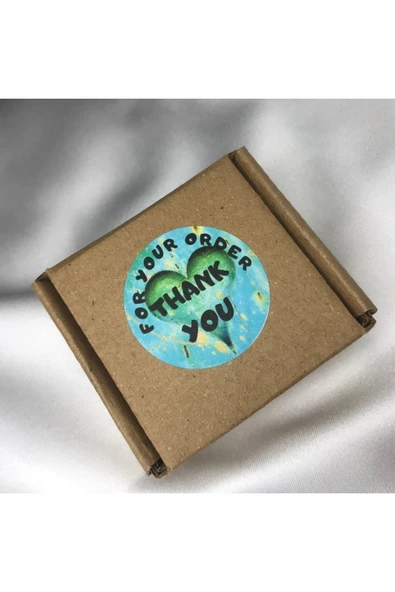 Thank You For Your Order Etiketi Yuvarlak Mat Yeşil Kapli Sticker 4 Cm- 40 Adet ürün görseli 1