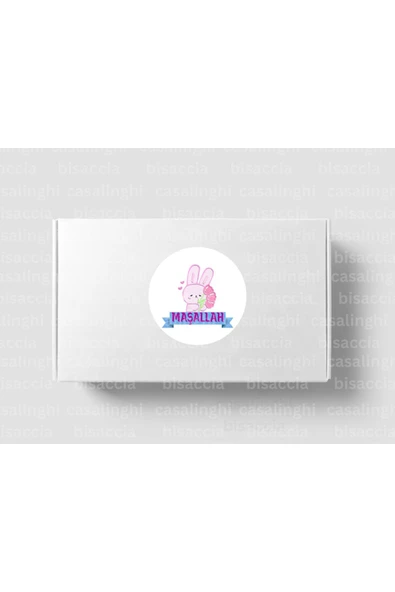 Pembe MAŞALLAH Etiketi Nazar Boncuğu Sevimli Yuvarlak Mat Sticker 3 Cm (95 Adet) ürün görseli 1