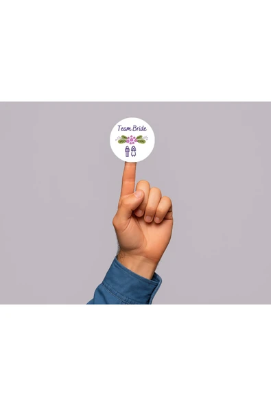 Team Bride Etiketi Bekarlığa Veda Daveti Mat Yuvarlak Sticker Düğün Serisi 4 Cm (40 ADET) ürün görseli 1