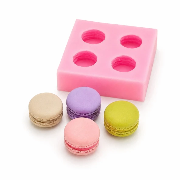 1085 - Silikon Kalıp Mum Kalıbı - Minik Makaron 4lü ürün görseli 1