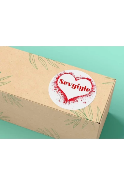 Sevgiyle Sticker With Love Etiketi Red Rosso Yuvarlak Mat Etiket 4 Cm - 40 Adet ürün görseli 1