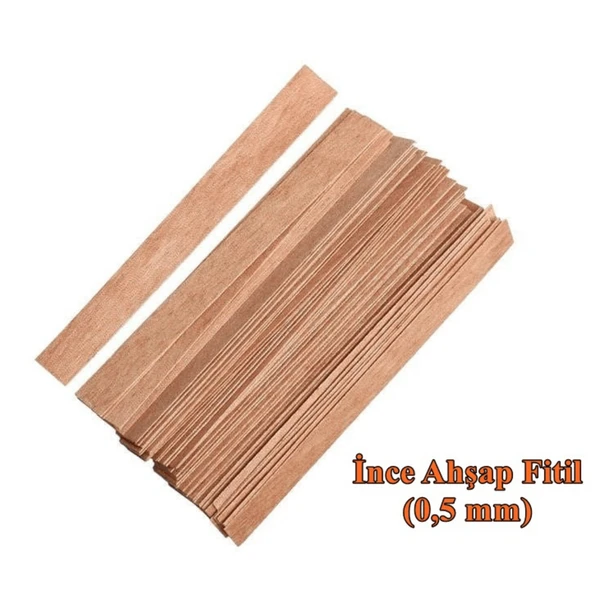 Ahşap Fitil 25 Adet (150x15x0,5 mm) (İNCE) ürün görseli 1