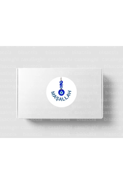 MAŞALLAH Etiketi Nazar Boncuğu Yuvarlak Mat Sticker Mevlid Dua Sünnet Bebek Partisi 3 Cm (95 Adet) ürün görseli 1