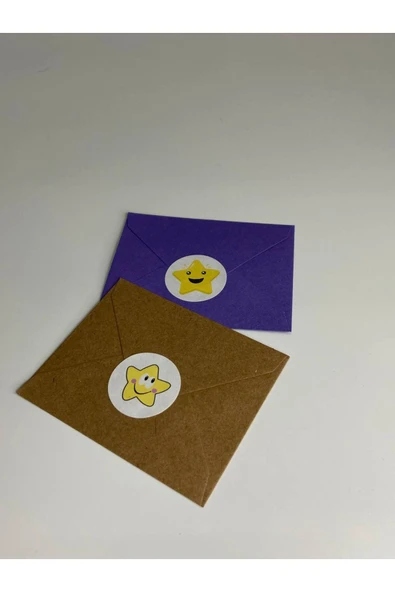 Gülen Yıldızlar Etiketi Karışık Yuvarlak Mat Çıkartma Round Sticker 3 Cm (95 Adet) ürün görseli 1
