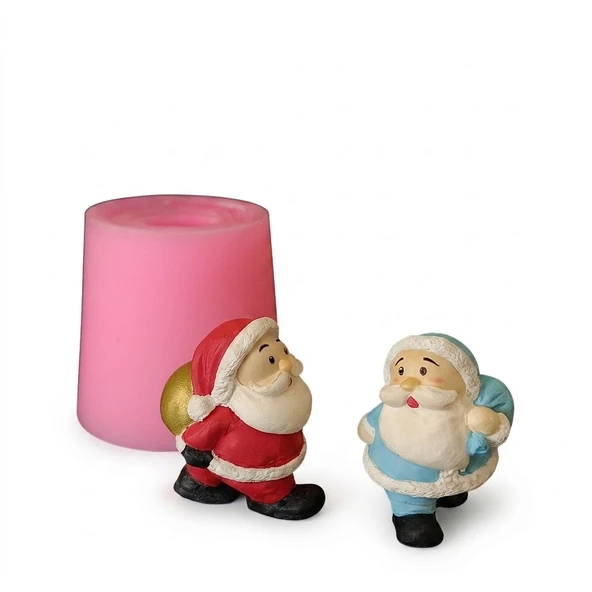 1102 - Silikon Kalıp Mum Kalıbı - Heybeli Noel Baba ürün görseli 1
