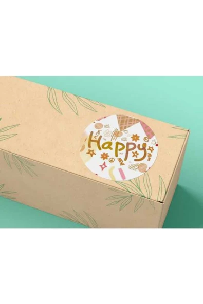 Happy Mom Sevimli Sticker Mat Etiket Baby Shower Serisi 4 Cm (40 Adet) ürün görseli 1