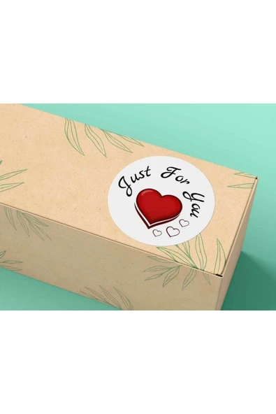Just For You Etiket Mat Yuvarlak Sticker Kırmızı Kalp Thank You Serisi 4 Cm (40 Adet) ürün görseli 1