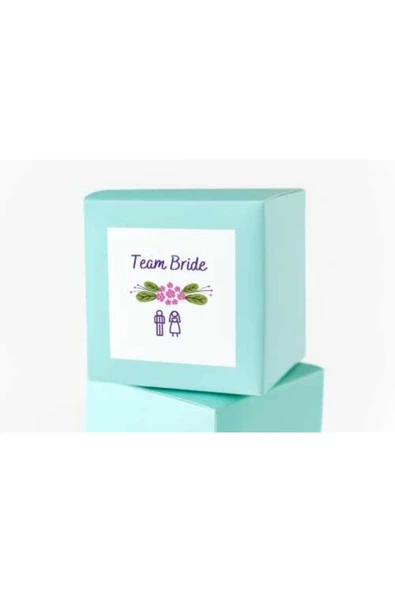 Team Bride Bekarlığa Veda Kare Etiket Mat Sticker Düğün Serisi 4.5 Cm (40 ADET) ürün görseli 1