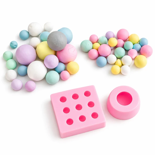 1035 - Silikon Kalıp Mum Kalıbı - Bubble Set ürün görseli 1