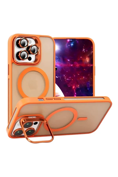 iPhone 14 Pro 6.1" StandGuard MagSafe Kılıf + Lens Koruma Enerji Turuncusu ürün görseli 1